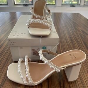 A New Day Women's Pearl Heeled Sandals - Cream